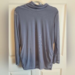 Coldwater Creek Long-Sleeve sheer mock neck turtle neck in lavendar